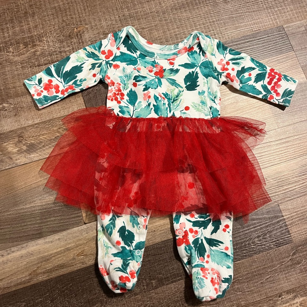 Mistletoe one piece with toole skirt